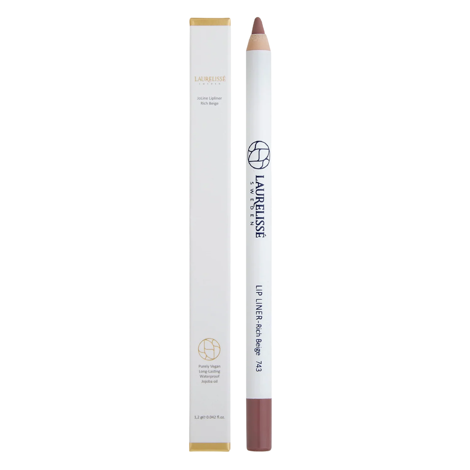 R.Beige743 خط لب وگان Long-Lasting لورلیس با رنگ غلیظ و نوک دقیق
